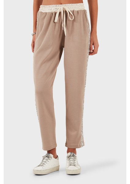 Via Dante Relaxed Fit Normal Bel Düz Paça Pul Detaylı Pantolon Bayan Pantolon 69143450