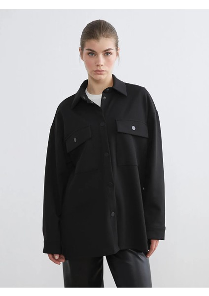 Lcw Modest Siyah Oversize Kadın Gömlek Ceket fiyatları