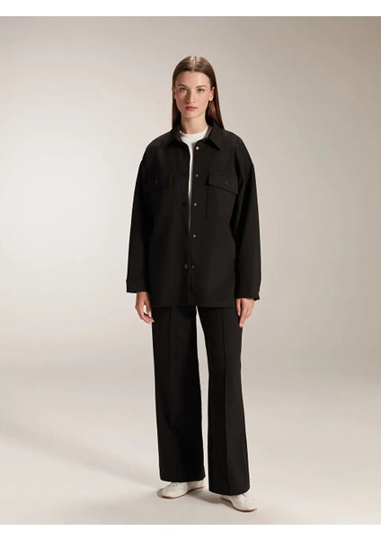 Lcw Modest Siyah Oversize Kadın Gömlek Ceket fırsatları