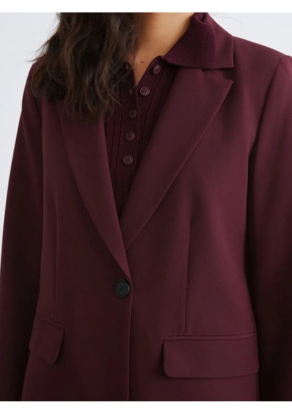 Lcw Vision Bordo Krep Kadın Blazer Ceket modelleri