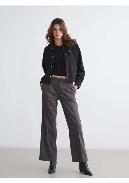 Lcw Eco Siyah Kadın Süet Görünümlü Gömlek Ceket fiyatları