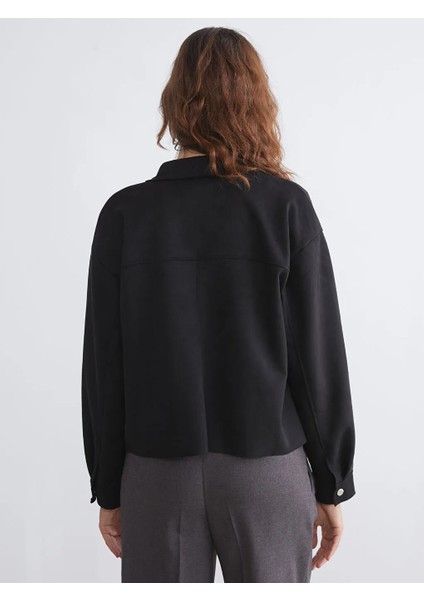 Lcw Eco Siyah Kadın Süet Görünümlü Gömlek Ceket fırsatları