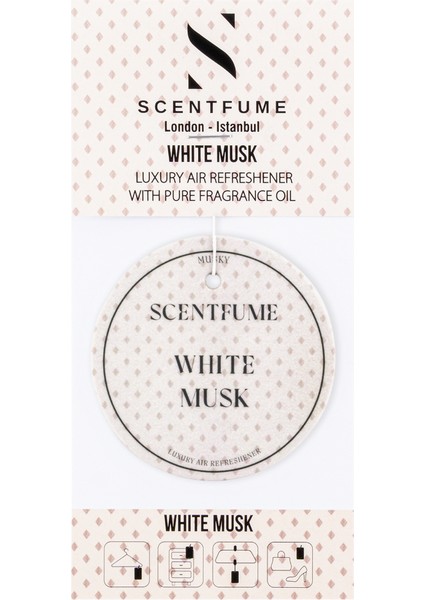 White Musk Koku Kartı - Araç Kokusu - Oto Kokusu - Asmalı Koku modelleri