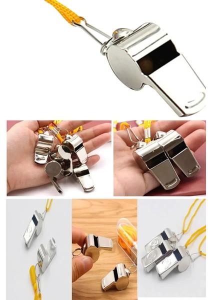 Kaliteli 1 Adet Sarı Ipli Paslanmaz Metal Deprem Düdüğü, Hakem, Can Kurtaran Düdük (1 Adet)