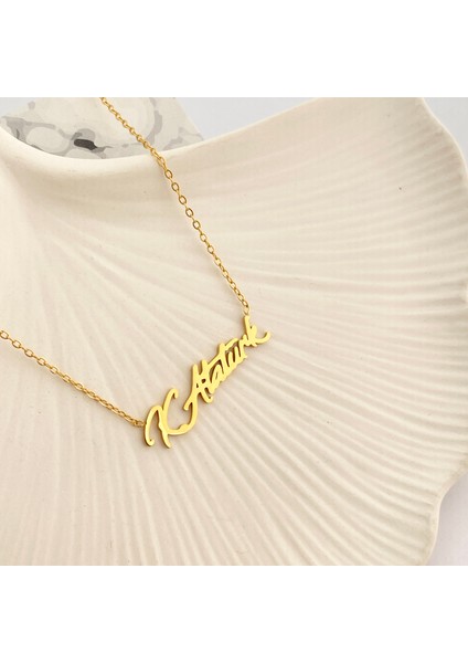 Atatürk Kolye Kemal Atatürk Imzalı Kolye Çelik 45CM fırsatları