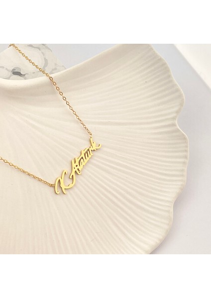 Atatürk Kolye Kemal Atatürk Imzalı Kolye Çelik 45CM