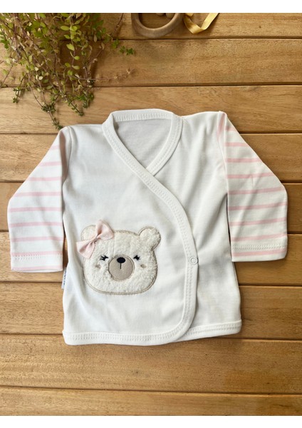 % 100 Pamuk Yenidoğan Bebek Hastane Çıkış Seti 5 Parça – Ayıcık Desenli Pembe fırsatları