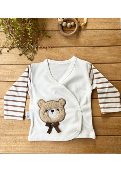 % 100 Pamuk Yenidoğan Bebek Hastane Çıkış Seti 5 Parça - Ayıcık Desenli Kahve fırsatları