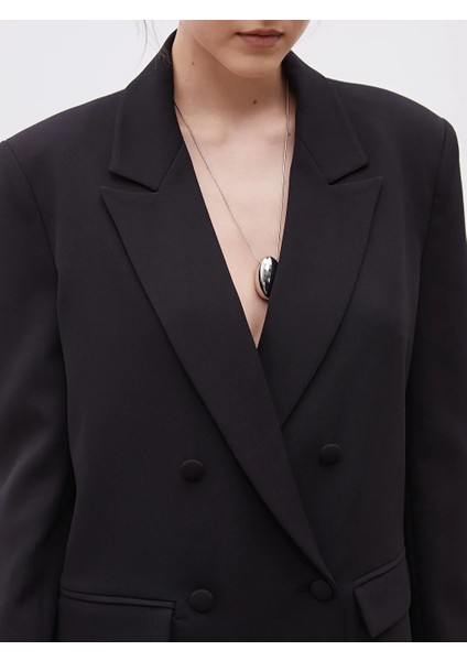 Soulife Siyah Krep Kadın Blazer Ceket modelleri