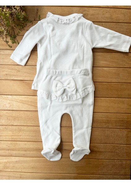 %100 Pamuk Kız Bebek Raporlu Fistolu 10'lu Yenidoğan Hastane Çıkışı Zıbın Seti Kutulu-Krem indirimleri