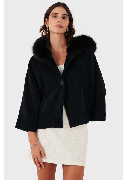 Via Dante Oversize Yumuşak Tüylü Kapüşon Truvakar Kollu Mont Bayan Mont 690920 indirimleri