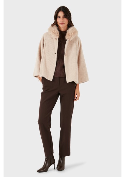 Via Dante Oversize Yumuşak Tüylü Kapüşon Truvakar Kollu Mont Bayan Mont 690920 fiyatları