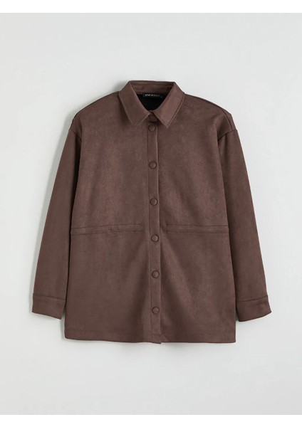 Lcw Modest Kahverengi Kadın Süet Görünümlü Gömlek Ceket fırsatları