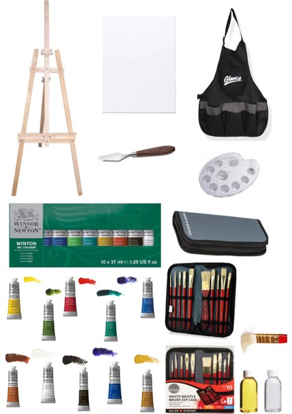 Winsor & Newton Winton Oil Set 10 X37ML Profesyonel Şövale Set