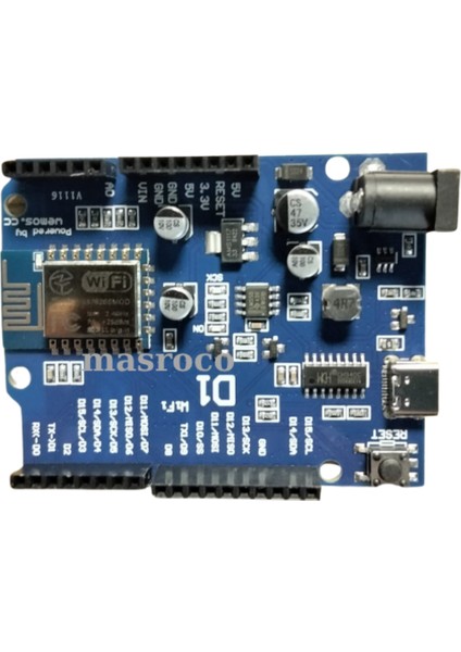 Wemos D1 Arduino ESP8266 Wifi Kontrol Kartı-Typec+Hediye Setli