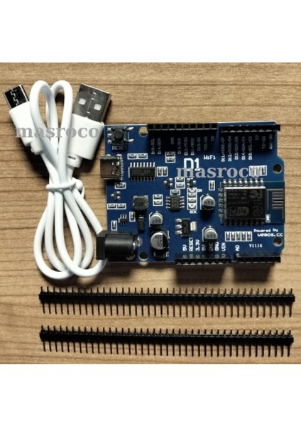 Wemos D1 Arduino ESP8266 Wifi Kontrol Kartı-Typec+Hediye Setli modelleri