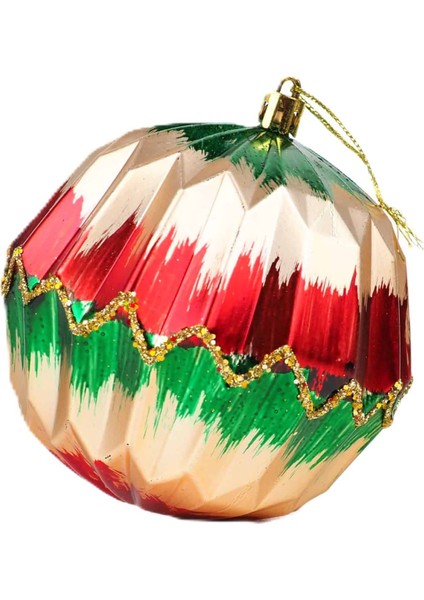 Zig Zag Geometrik Dokulu Çam Ağacı Süsü Renkli 10 cm modelleri