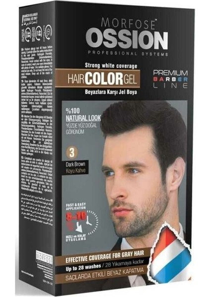 Ossıon Men Jel Saç Boyası No:3 Koyu Kahve 40ML