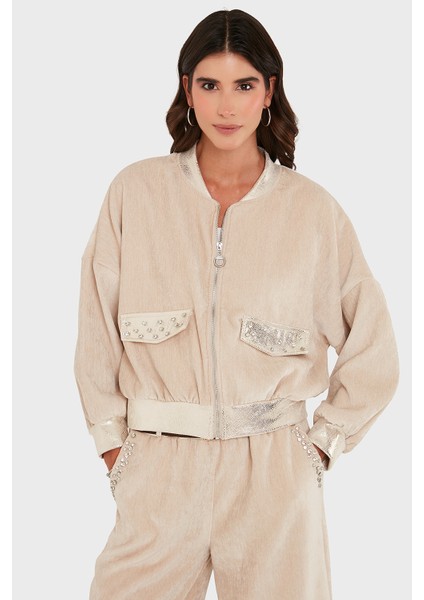 Via Dante Oversize Fit Kolej Yaka Fermuarlı Ceket Bayan Ceket 69143940