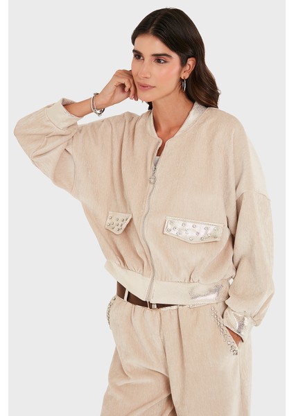 Via Dante Oversize Fit Kolej Yaka Fermuarlı Ceket Bayan Ceket 69143940 indirimleri