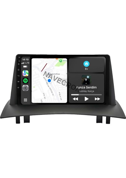 Renault Megane 2 2003-09 9" Uyumlu Android Multimedia Gerçek 4/64 Kablosuz Carplay Geri Görüş Kameralı