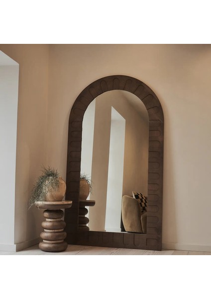 Sıcak Ahşap Ekstra Büyük Premium Kemerli Ayna 190CM x 110CM