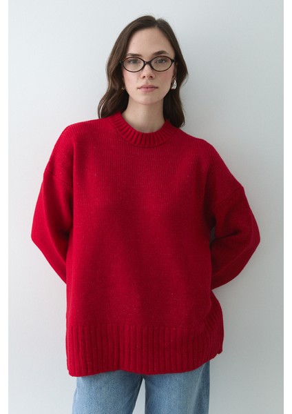 Kırmızı Bisiklet Yaka Basic Kazak - 2217 fiyatları