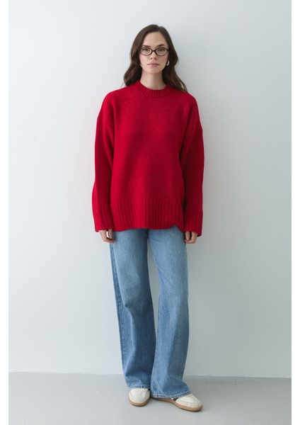 Kırmızı Bisiklet Yaka Basic Kazak - 2217 indirimleri