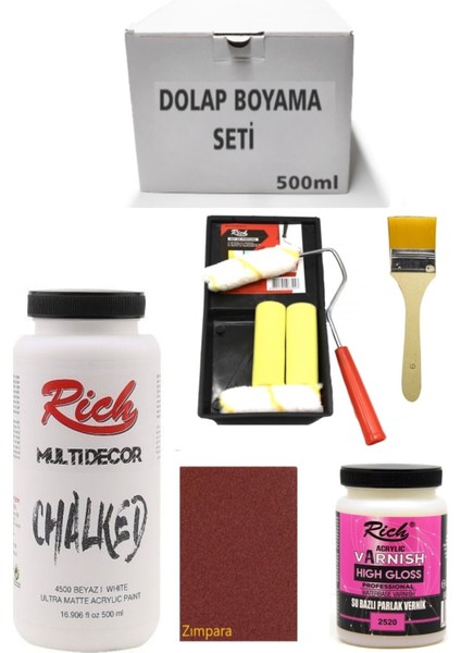Multi Decor Chalked 500 cc Antik Beyaz Dolap Boyama Tavalı Karma Rulo Set
