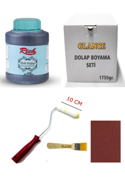 Rich Multi Surface 1750GR SIYAH10 cm Rulo Fırça Zemin Fırça Zımpara Genel Amaçlı Boyama Seti