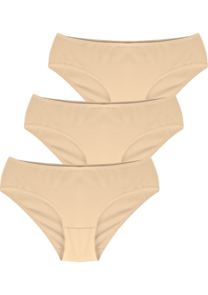 Cover 3lü Pamuklu Ten Rengi Slip Külot modelleri