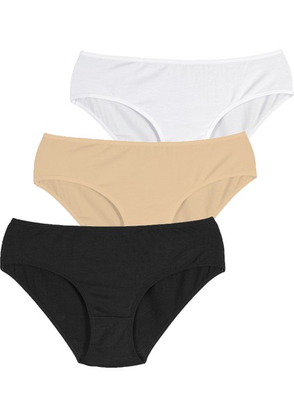 Cover 3lü Pamuklu Çok Renkli Slip Külot