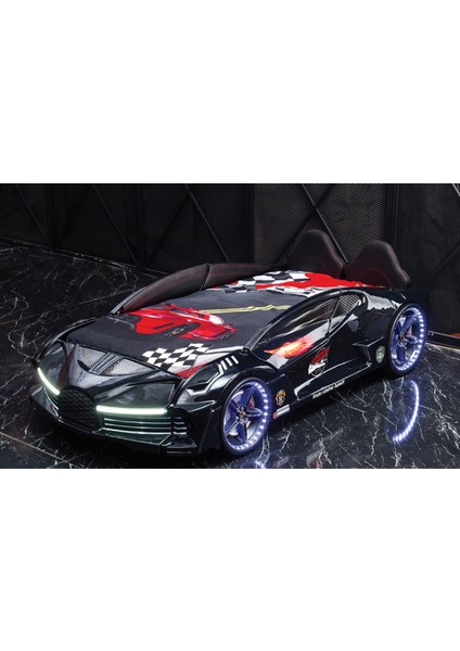 s Arabalı Yatak Çocuk Karyolası Kumandalı Işık ve Ses Sistemli Moon Aero Full Siyah fiyatları