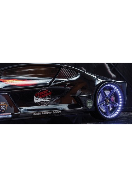 s Arabalı Yatak Çocuk Karyolası Kumandalı Işık ve Ses Sistemli Moon Aero Full Siyah indirimleri