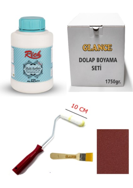 Rich Multi Surface 1750GR Alaçatı 10 cm Rulo Fırça Zemin Fırça Zımpara Genel Amaçlı Boyama Seti
