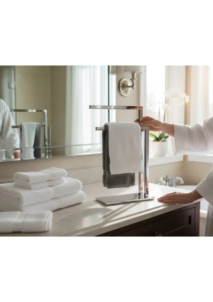 Set Üstü Banyo Havluluk Komple Pirinç Ağır Malzeme Gümüş Renk Havluluk Aksesuarlık modelleri