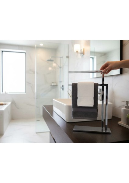 Set Üstü Banyo Havluluk Komple Pirinç Ağır Malzeme Gümüş Renk Havluluk Aksesuarlık fırsatları