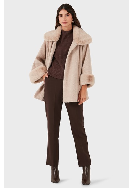 Via Dante Oversize Fit Ceket Yaka Düğmeli Kürk Mont Bayan Mont 6858060 fiyatları