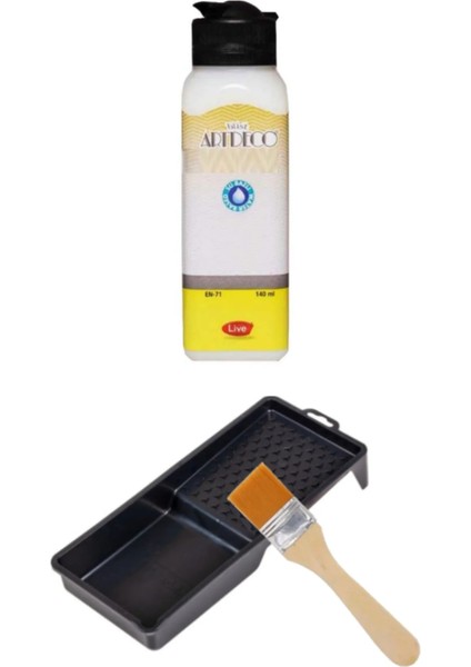Artdeco Multi Surface Akrilik Boya 1 kg Beyaz Rulo ve Fırça Tavası Su Bazlı Parlak Vernik 140 ml Set fiyatları