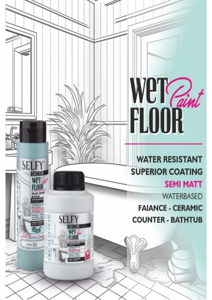 Selfy Decor Islak Zemin Boyası Beyaz 500 ml Tezgah,fayans,granit,mermer,seramik Boyama Seti fırsatları