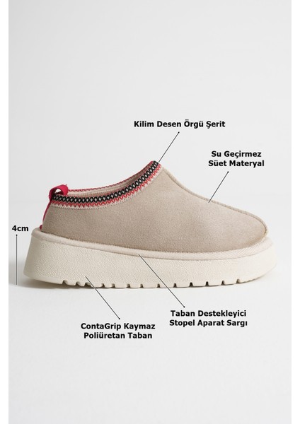 Cozystep Premium Kadın Kışlık Kürklü Günlük Bej Terlik&bot indirimleri