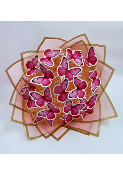 Pembe 15' li Kelebek Led’li Dekoratif Buket fiyatları