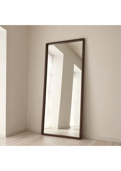 Koyu Ahşap Tam Boy Ahşap Boy Aynası 180CM x 80CM