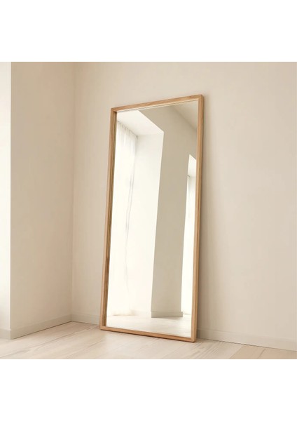 Natural Ahşap Tam Boy Ahşap Boy Aynası 180CM x 80CM