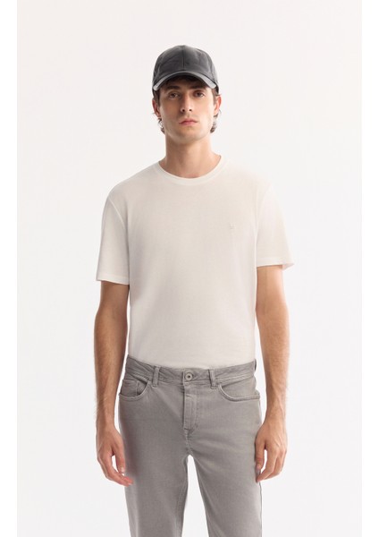 Erkek Gri Klasik Bel Parça Boya Pamuklu Yıkamalı Berlin Slim Fit Jean Pantolon A52Y3509