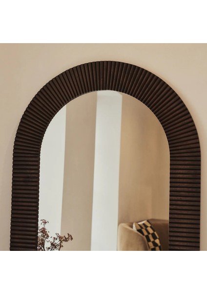 Koyu Ahşap Ekstra Büyük Premium Kemerli Boy Aynası 180CM x 100CM modelleri