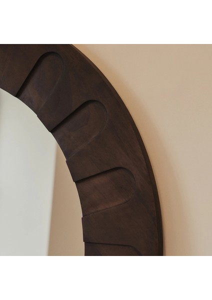 Koyu Ahşap Ekstra Büyük Premium Kemerli Ayna 190CM x 110CM