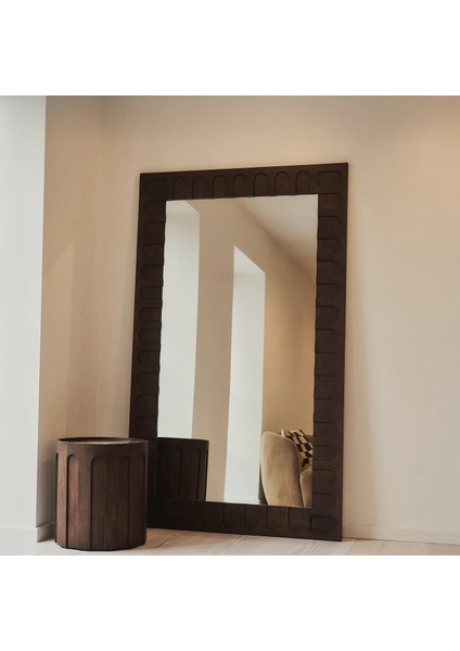 Koyu Ahşap Ekstra Büyük Premium Ayna 200CM x 120CM