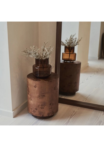 Tam Boy Koyu Ahşap Kemerli Ahşap Boy Aynası 170CM x 80CM