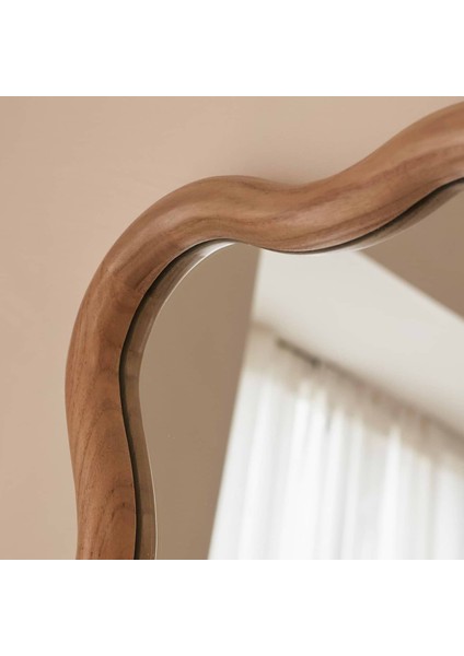 Açık Ahşap Dalgalı Retro Duvar Aynası 100CM x 70CM fiyatları